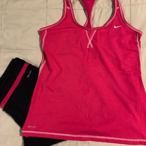 Nike Womens Athletic tank top & capris.